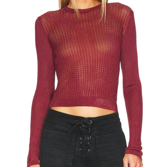 Free People Tops - NWT Free People H2O Crew Pullover in Raw Garnet - size L